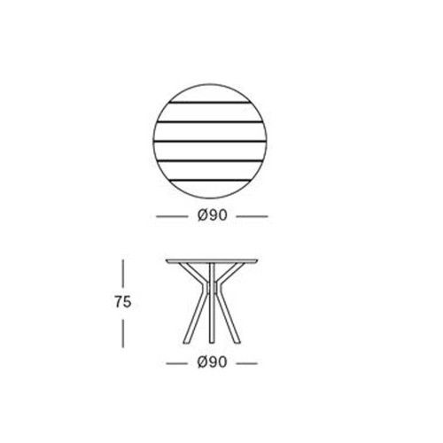 Noa ronde eettafel D90