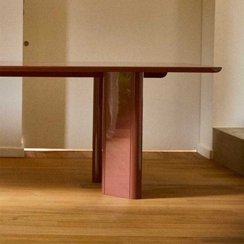 Table à manger rectangulaire Victoire - Bois laqué cranberry