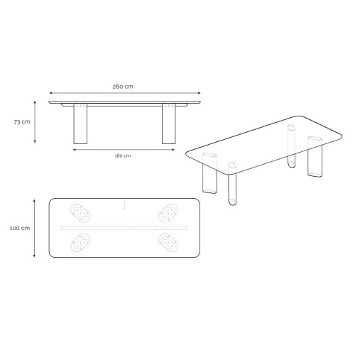Tavolo da pranzo Victoire - 260x100 - Legno laccato kaki