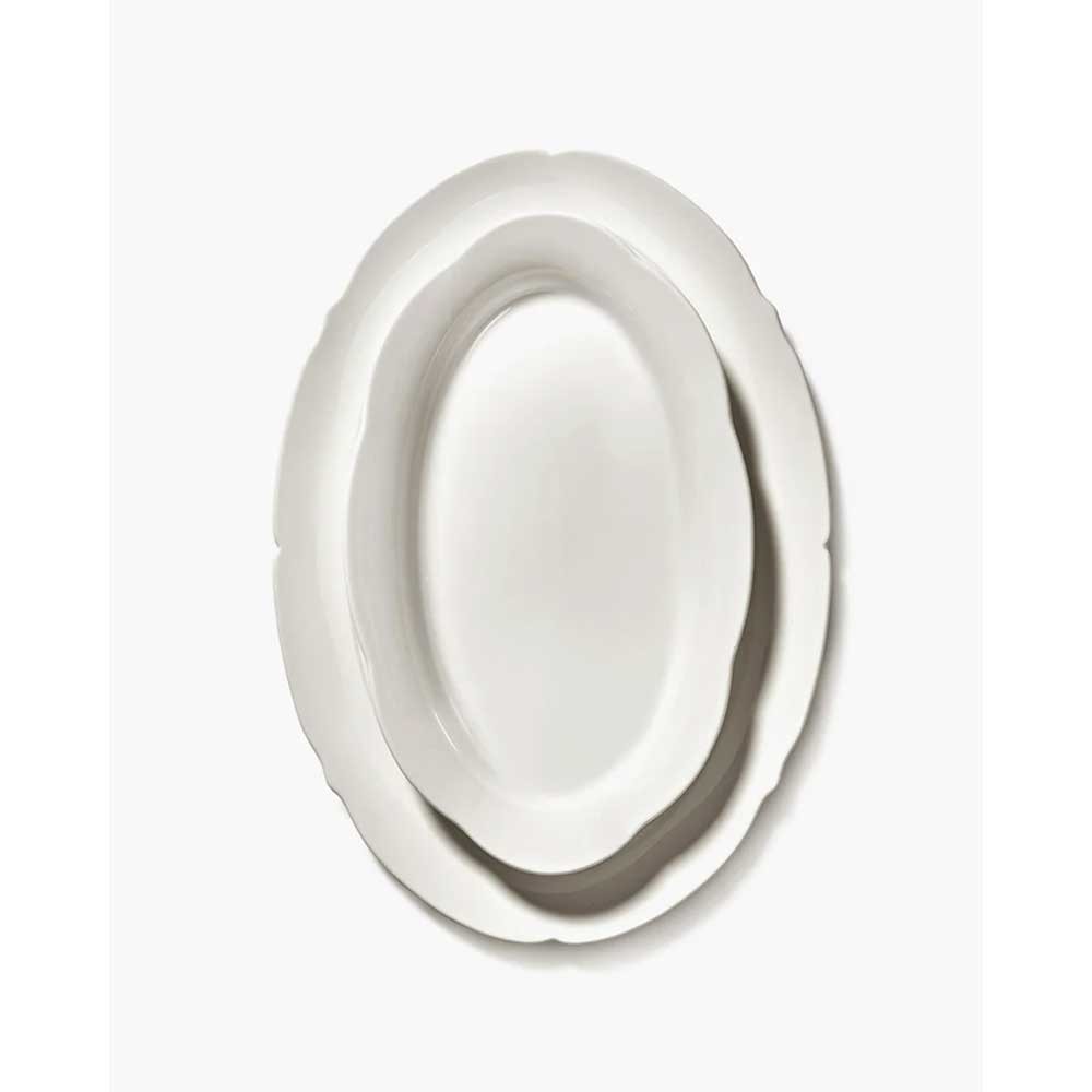 Assiette ovale L Silhouette - blanche