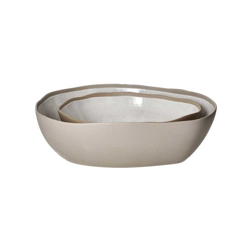 Primeval serving bowl L 36.3 x W 33 x H 10 cm light grey