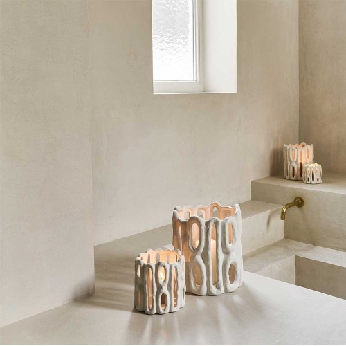 Cadiz DIA 11 x H 11 cm candle jar - White