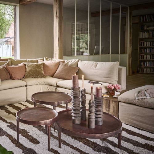 Rotello kandelaar DIA 11 x H 32 cm - bruin