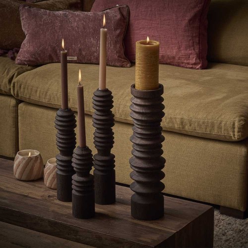 Rotello candleholder DIA 11 x H 41 cm - brown