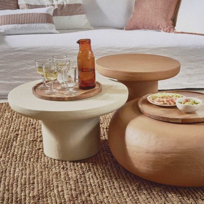 Piastro DIA side table 50 x H 40 cm Grey/beige