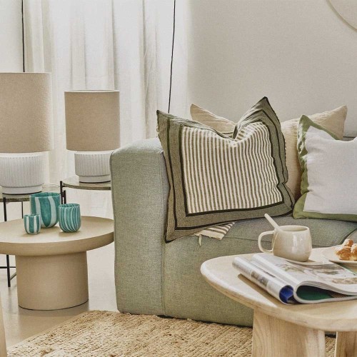 Table d'appoint Piastro DIA 60 x H 32 cm Gris/beige