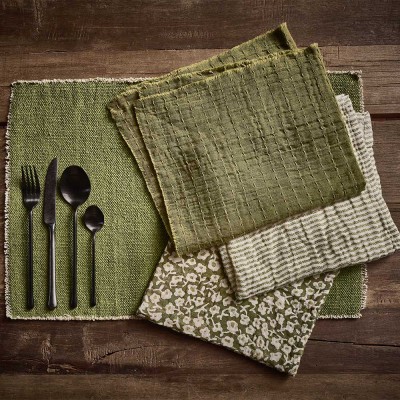 4 x Mantel individual Frivole caqui - 50x35 Pomax