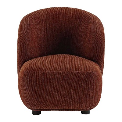Fauteuil LISETTE en velours côtelé - Rouge brique - Petit modèle Blanc d Ivoire