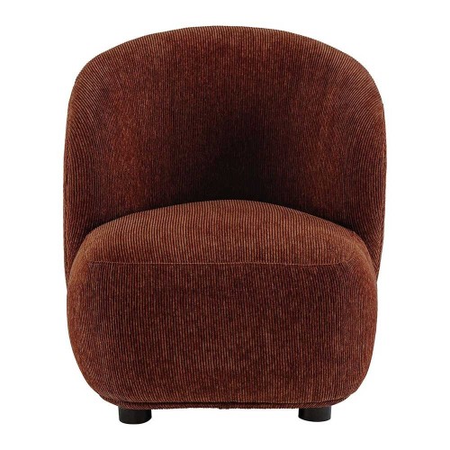 LISETTE armchair in corduroy - Brick red - Small model