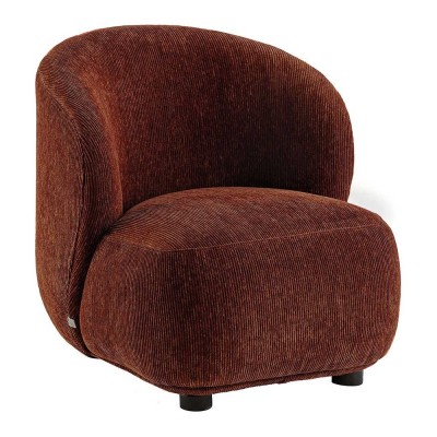 LISETTE armchair in corduroy - Brick red - Small model 2