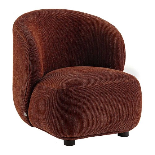 Fauteuil LISETTE en velours côtelé - Rouge brique - Petit modèle