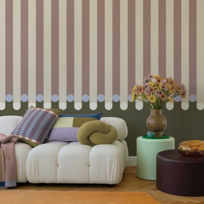 Sanguine & blue ferns wallpaper Edito Paris