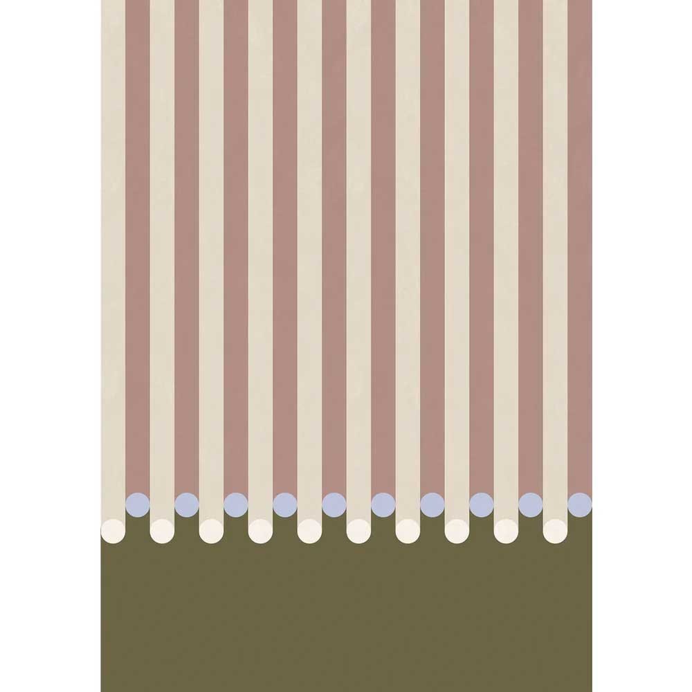 Sanguine & blue ferns wallpaper