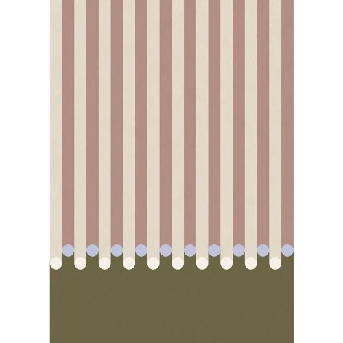Sanguine & blue ferns wallpaper