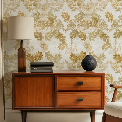 FEUILLE D'OR wallpaper 192cm x 270cm - cream ( TO COMPLETE PA) Edito Paris
