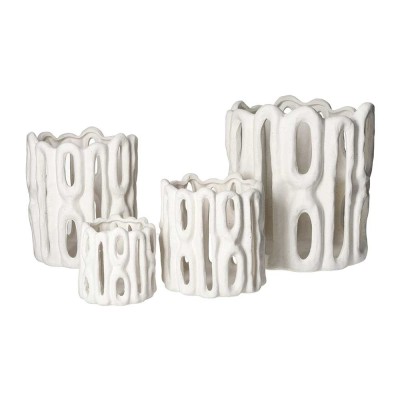 Photophore Cadiz DIA 16x H 16cm - Blanc 2