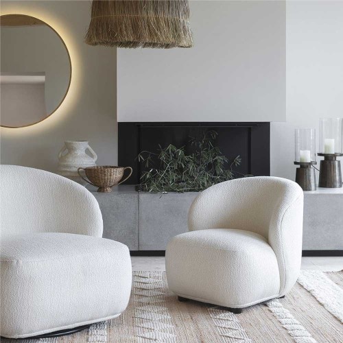 Poltrona LISETTE in velluto a coste - Rosso mattone - Modello piccolo