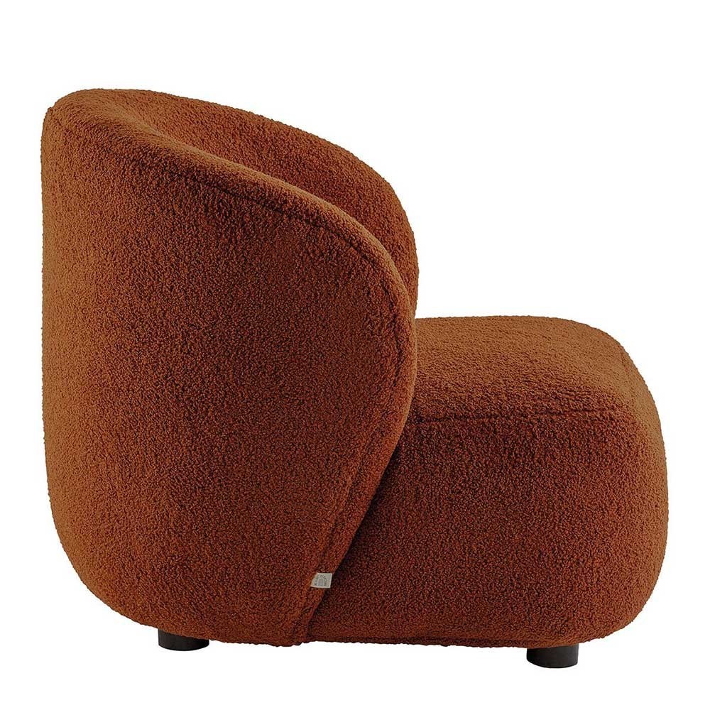 LISETTE armchair in corduroy - Brick red - Small model