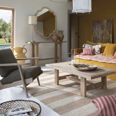 Salontafel MARCELLE in licht eiken Blanc d Ivoire