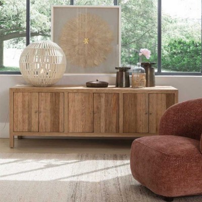 Porta TV MARCELLE in rovere chiaro Blanc d Ivoire