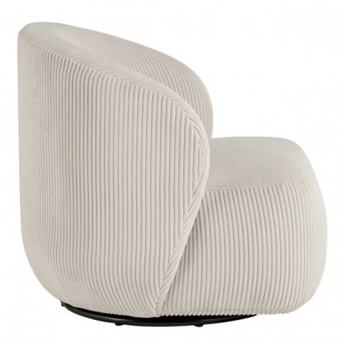 Fauteuil LISETTE velours côtelé - Crème
