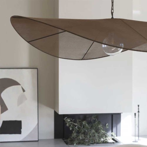 ALBA hanglamp in bruin weefsel