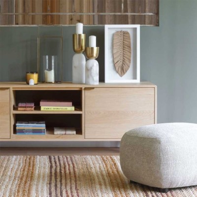 Pouf in velluto LISETTE - Sabbia 2