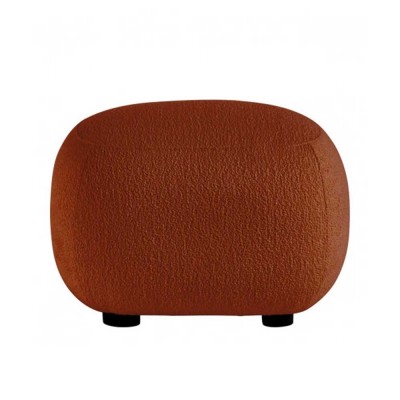 Pouf LISETTE en bouclette - Terracotta Blanc d Ivoire
