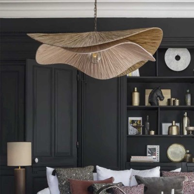 ADITA hanging lamp in raffia Blanc d Ivoire