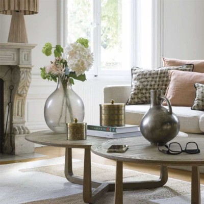 MAXINE round coffee table - Large model Blanc d Ivoire