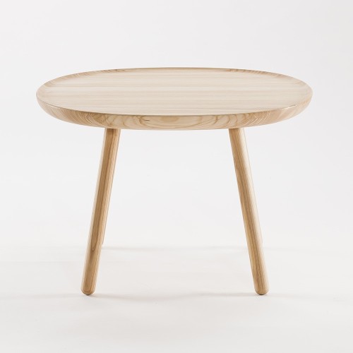 Naïeve L bijzettafel in natuurlijk essenhout Emko