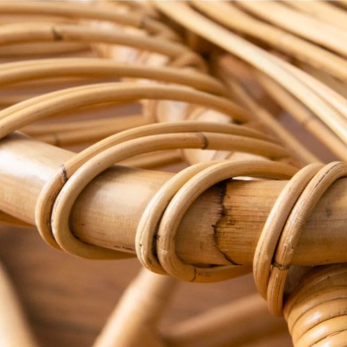 Kleine rotan poef BOUCLE