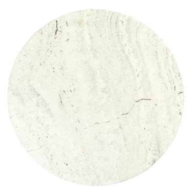 TREVI - dessus de table - travertin - DIA 55 x H 2 cm - ivoire 2