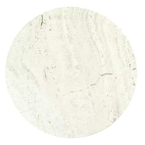 TREVI - tafelblad - travertin - DIA 55 x H 2 cm - ivoor