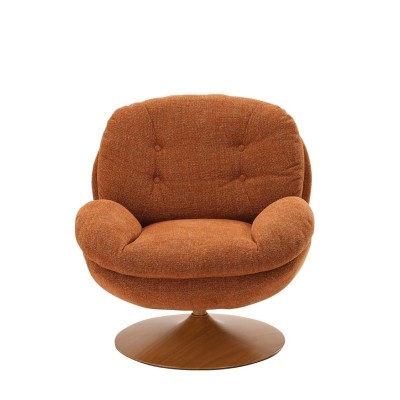 Sillón Memento naranja quemado, pata negra 2