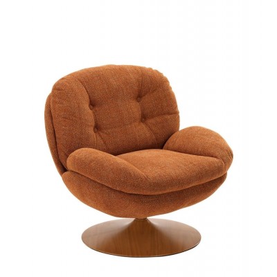 Verbrand oranje Memento fauteuil, zwarte poot Athezza