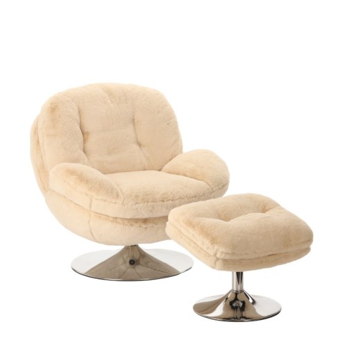 Fauteuil Memento Fausse Fourrure Poils Longs Fuschia