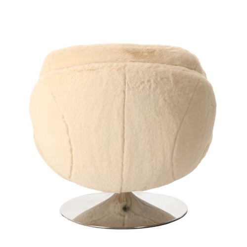 Fauteuil Memento Fausse Fourrure Poils Longs Fuschia