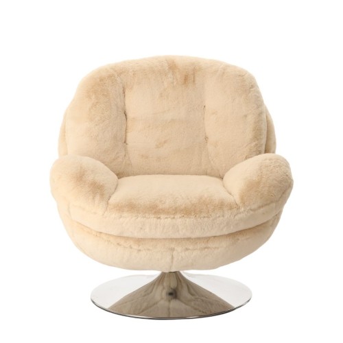 Fauteuil Memento Fausse Fourrure Poils Longs Fuschia