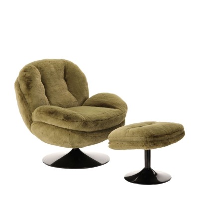 Sillón Memento naranja quemado, pata negra 2