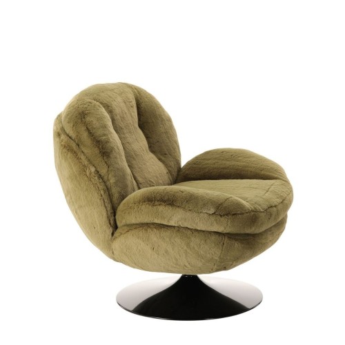 Fauteuil Memento Fausse Fourrure Kaki