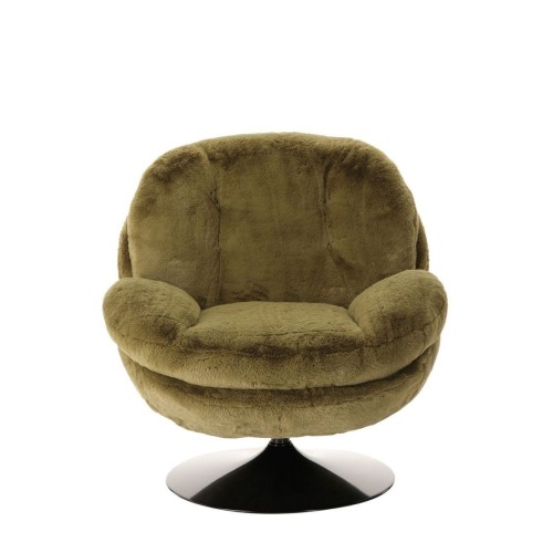 Fauteuil Memento Fausse Fourrure Kaki