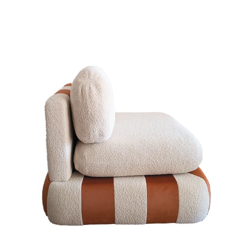 Fauteuil Circus Velours Camel/Tabac