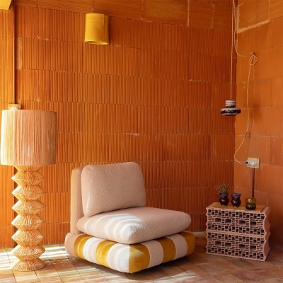 Circus Poltrona in velluto Camel/Tabac