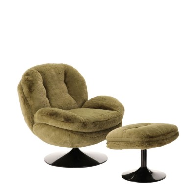 Verbrand oranje Memento fauteuil, zwarte poot 2