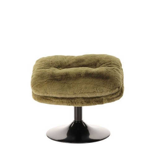 Repose Pied Memento Fausse Fourrure Kaki