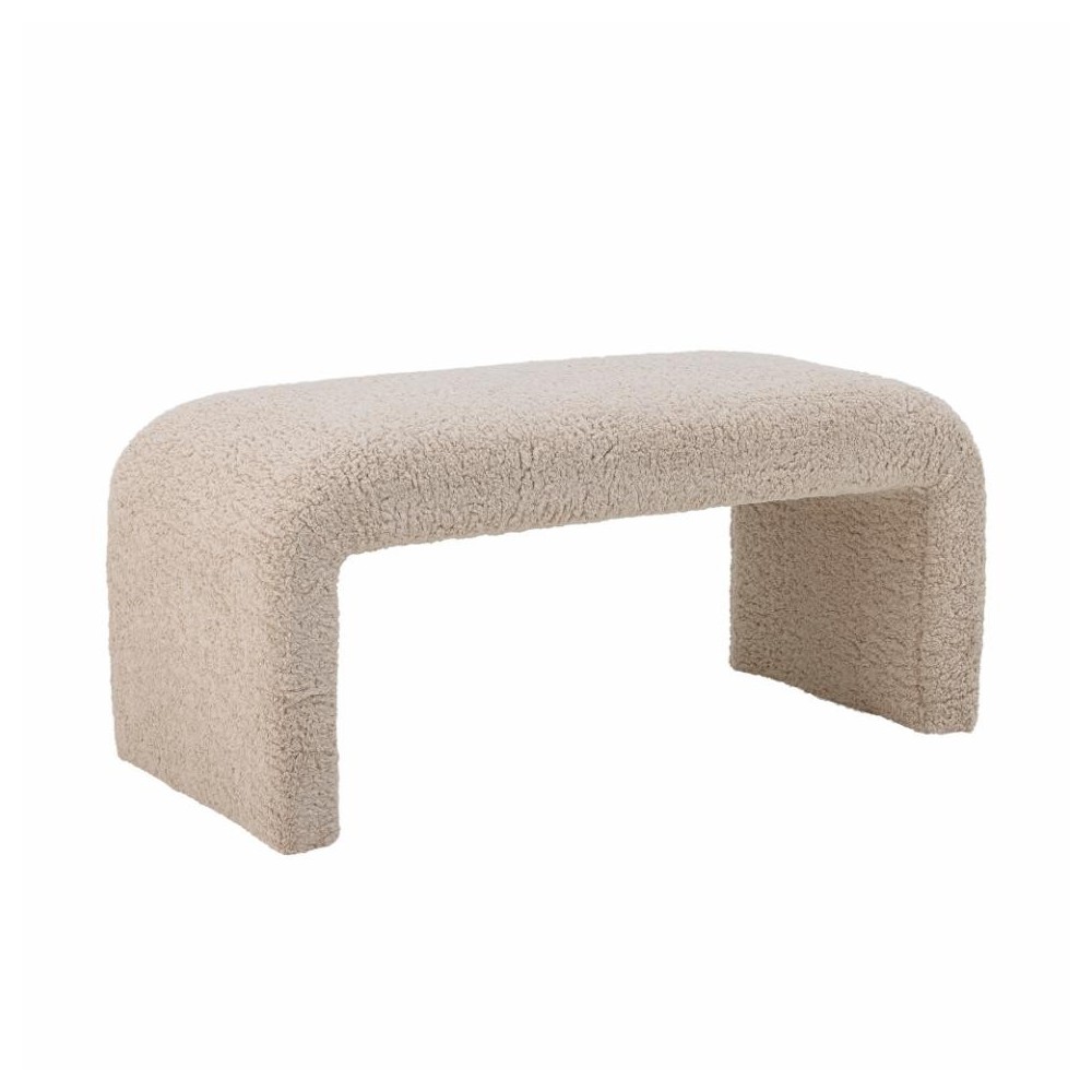 Banc Bobbie en tissu bouclé clair Bloomingville
