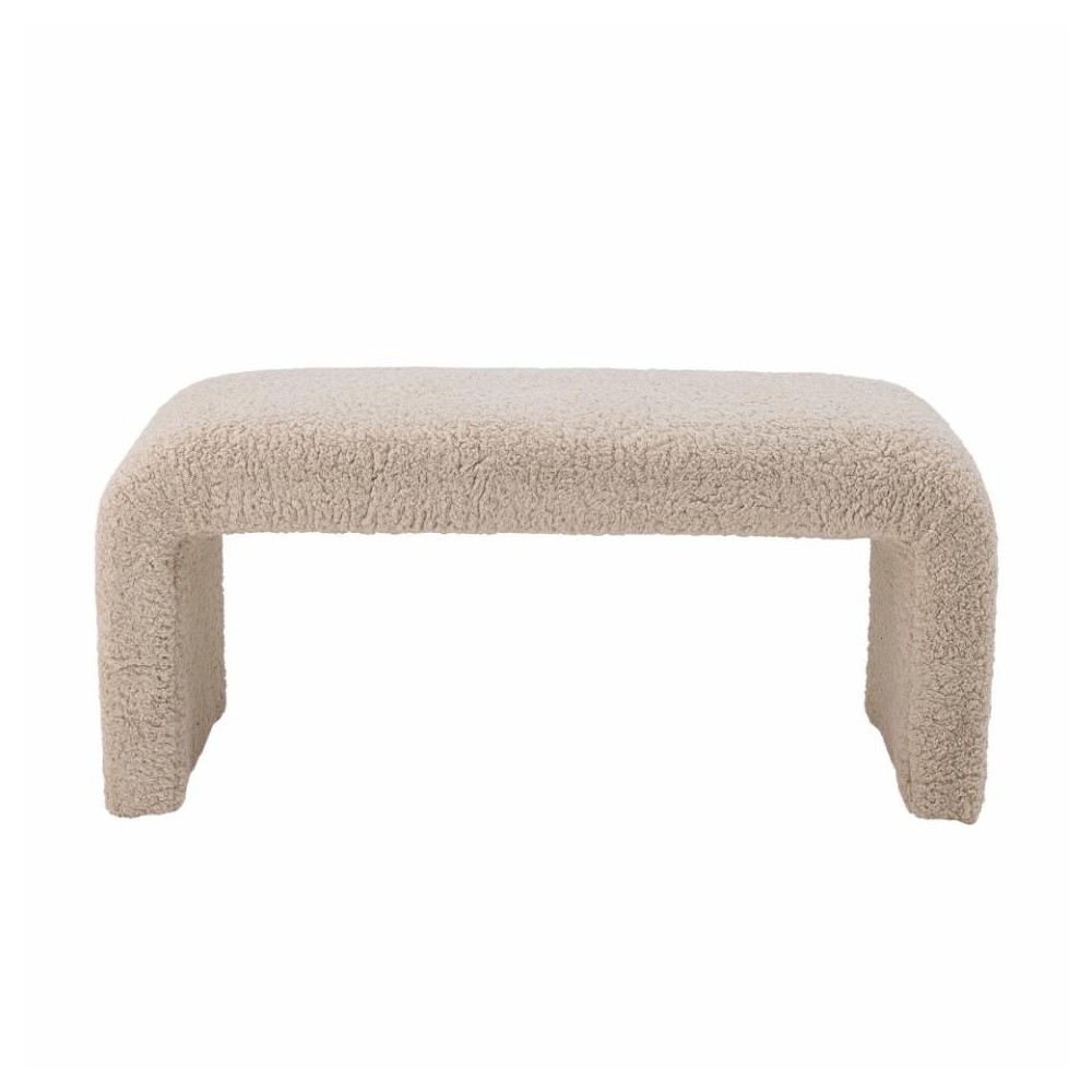 Banc Bobbie en tissu bouclé clair Bloomingville
