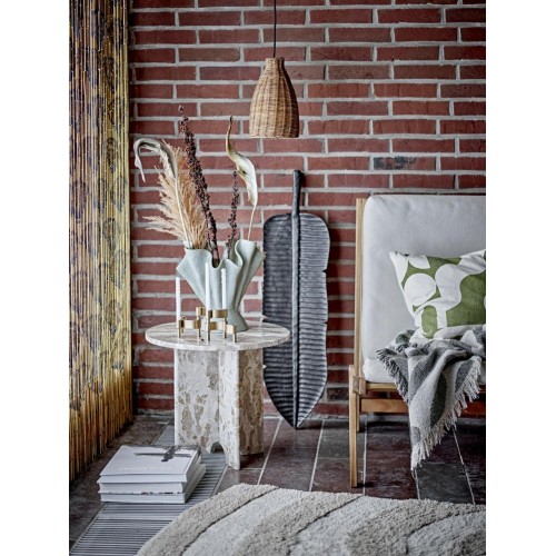 Banc Bobbie en tissu bouclé clair