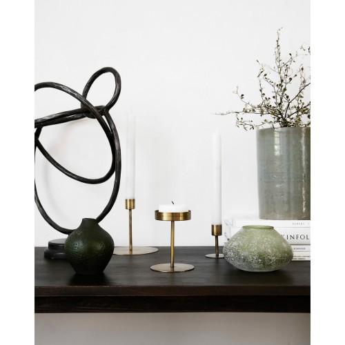 Bougeoirs en laiton antique